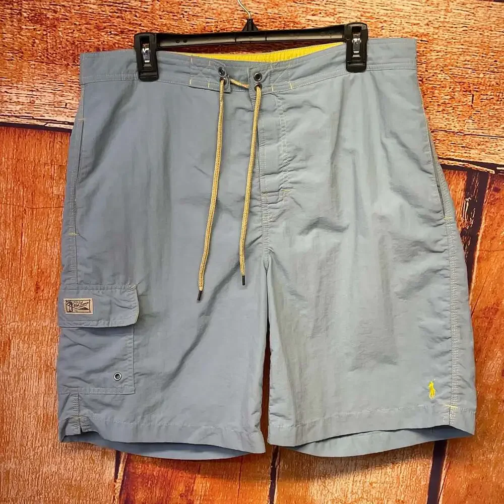 Polo Ralph Lauren Swimwear Swim Trunks Men's Light Blue Sz M w/ 9” length